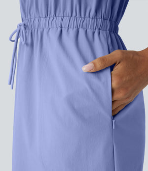 Halara "Worth the Risk" Water Repellent Blue Dress