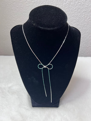 Silver Bow Necklace