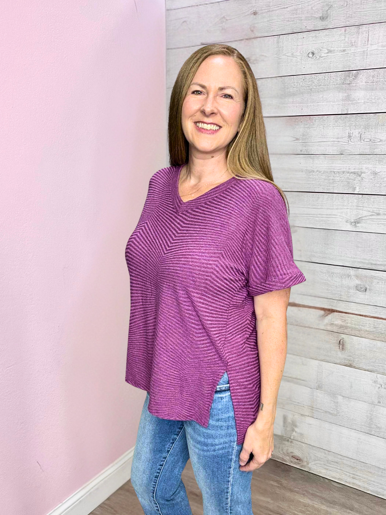"Forever Free" Purple Short Sleeve Top *FINAL SALE*
