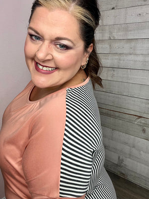 "Wish Come True" Peach Striped Top