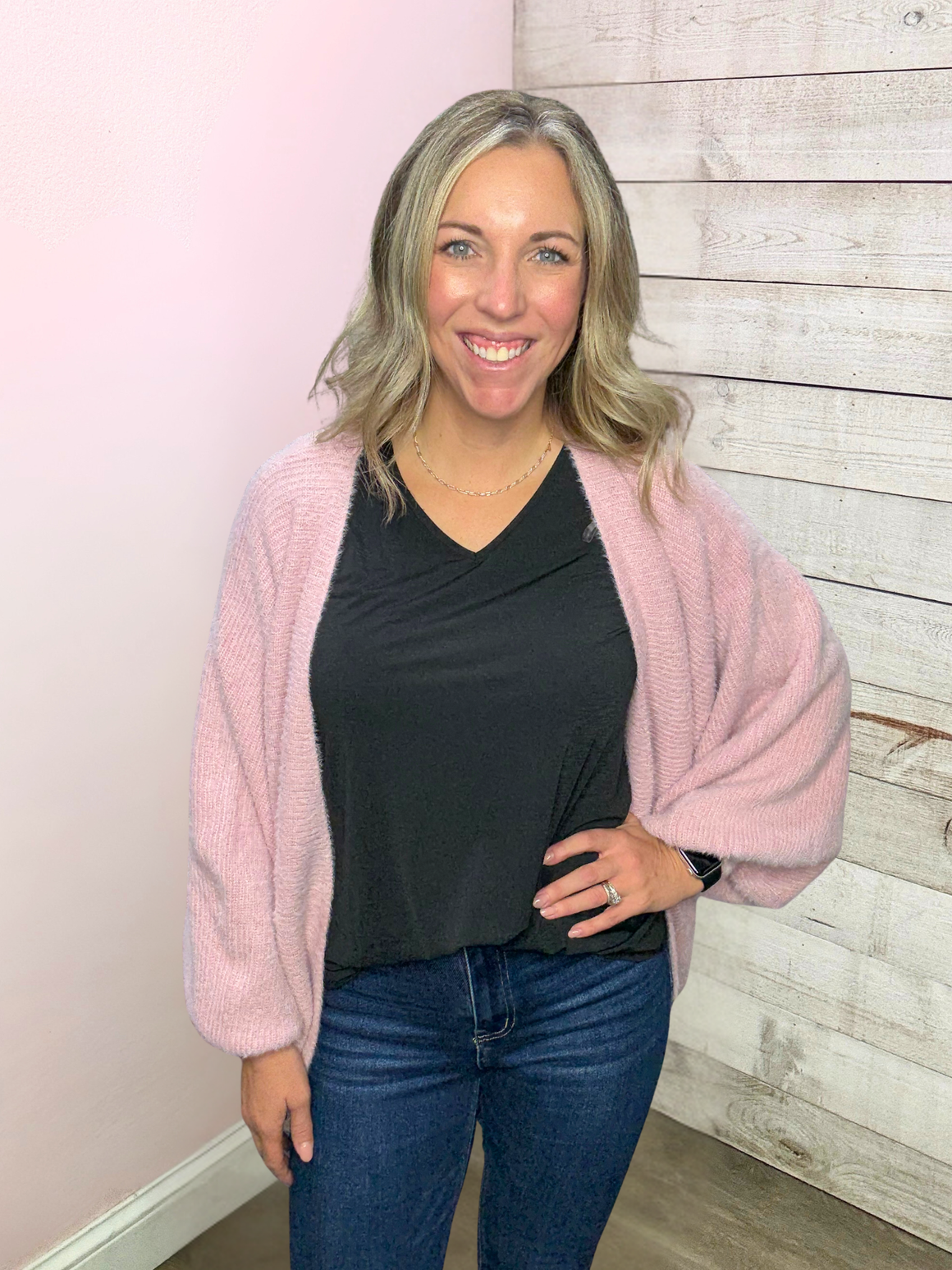 "Everyday Elevated" Pink Cardigan