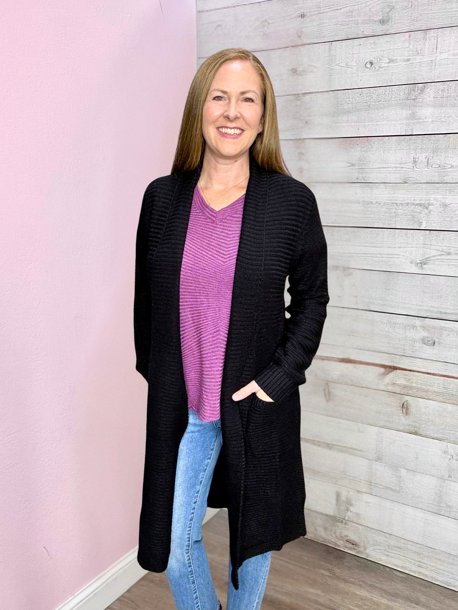 "Hold Me Tight" Black Cardigan