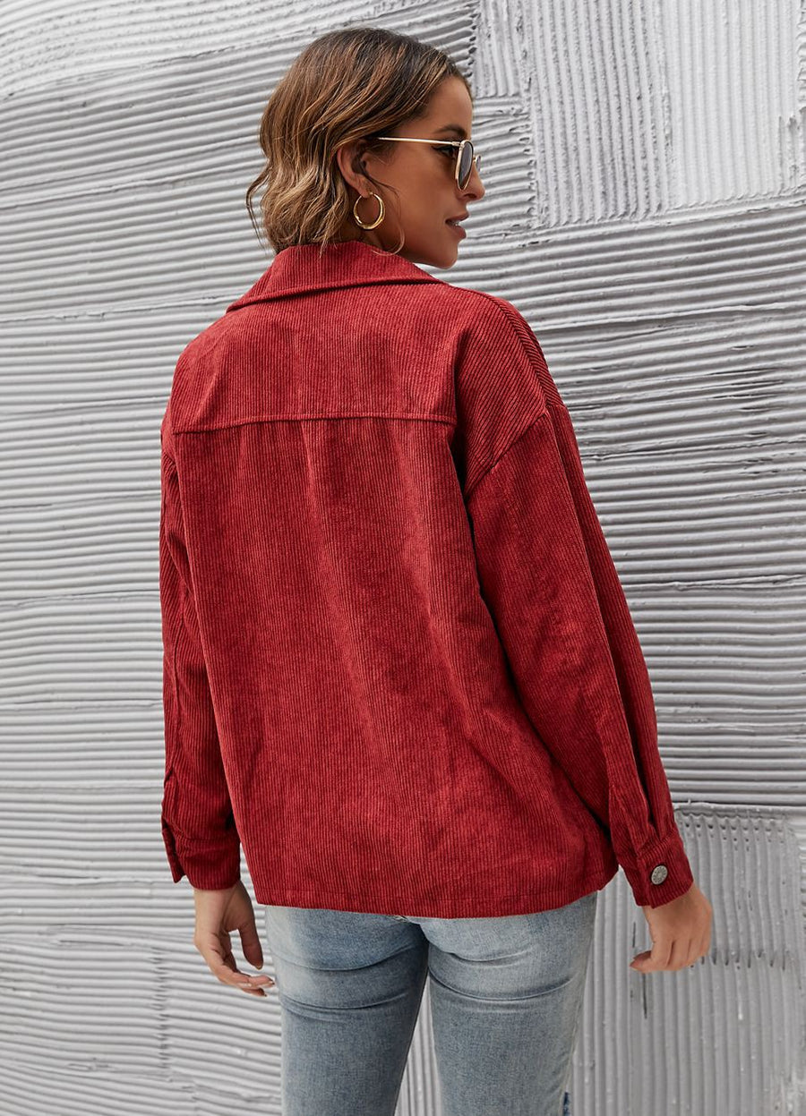 "Merry Moment" Burgundy Corduroy Jacket