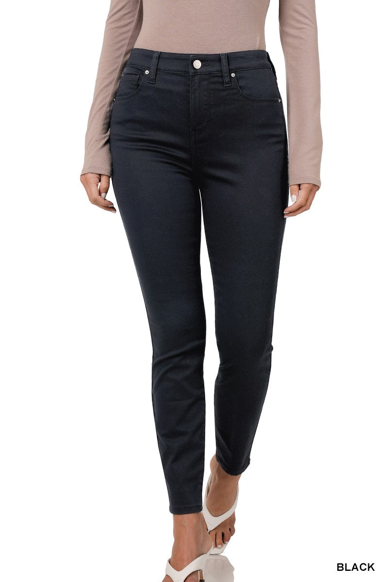 "Stay Classy" Hi-Rise Color Denim Pants- Black *FINAL SALE*