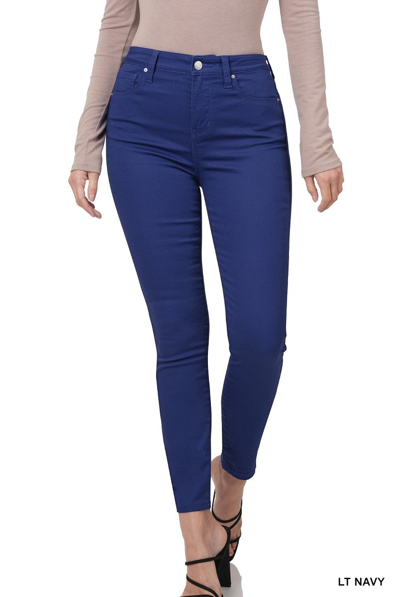 "Stay Classy" Hi-Rise Color Denim Pants- Blue *FINAL SALE*