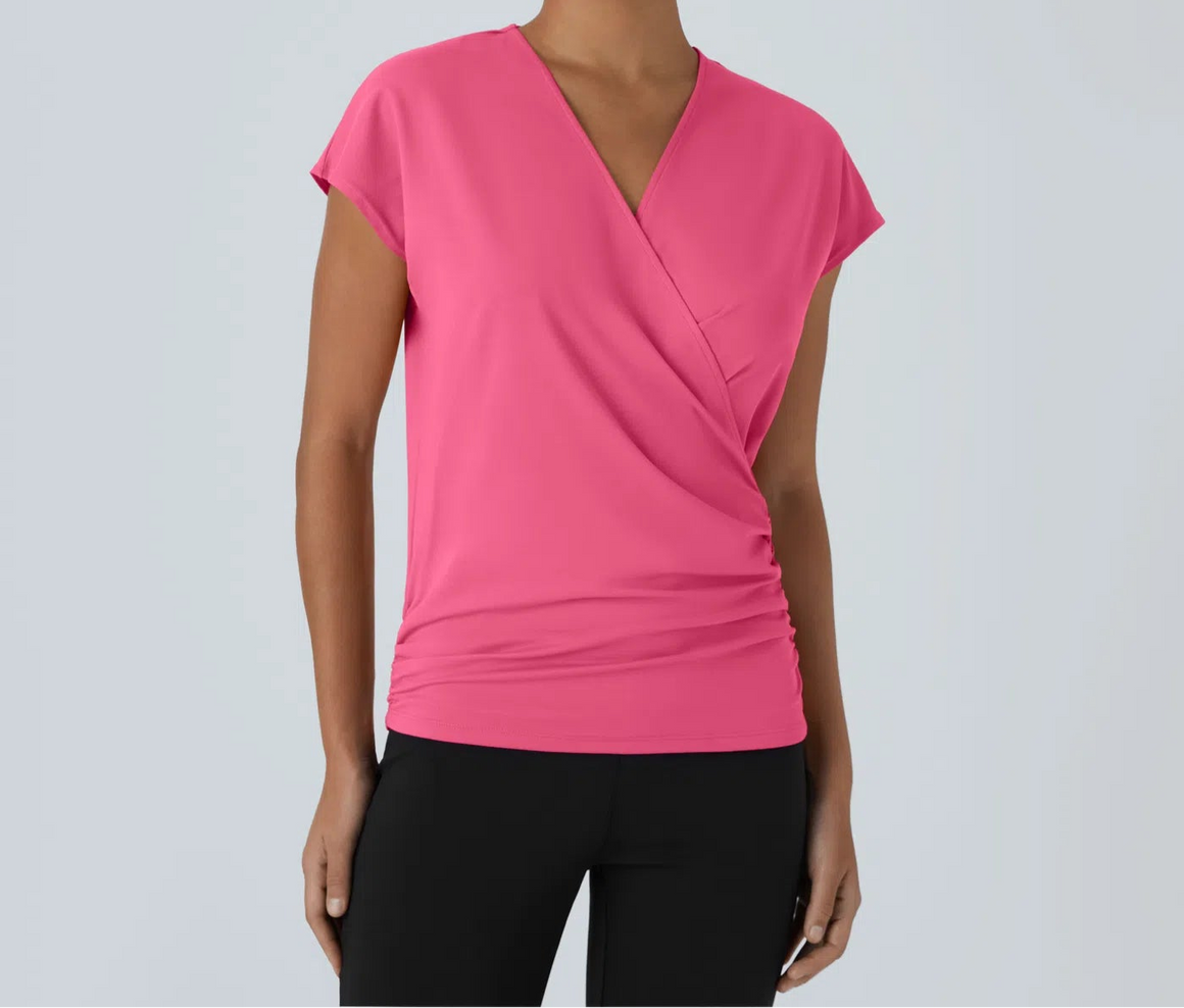 "Pretty Moment" Crossover Top- Pink