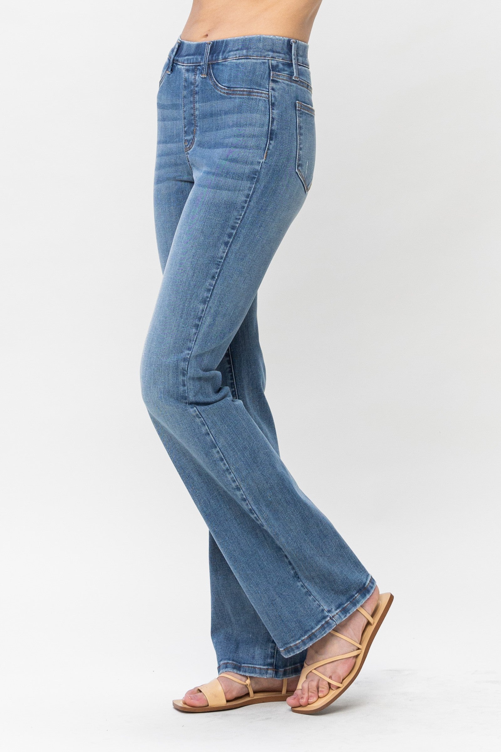 Judy Blue High Waist Pull on Slim Boot Cut Jeans
