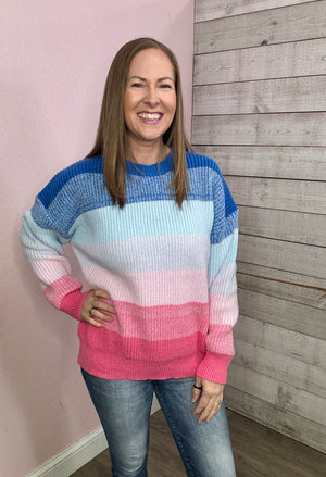 "Change It Up" Multi Color Stripe Sweater