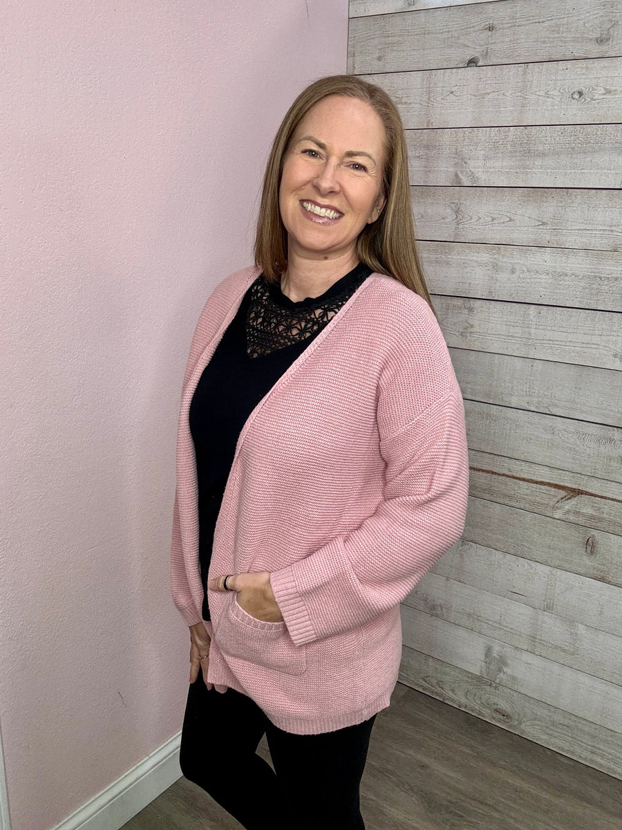 "Winning Pick" Blush Sweater Cardigan