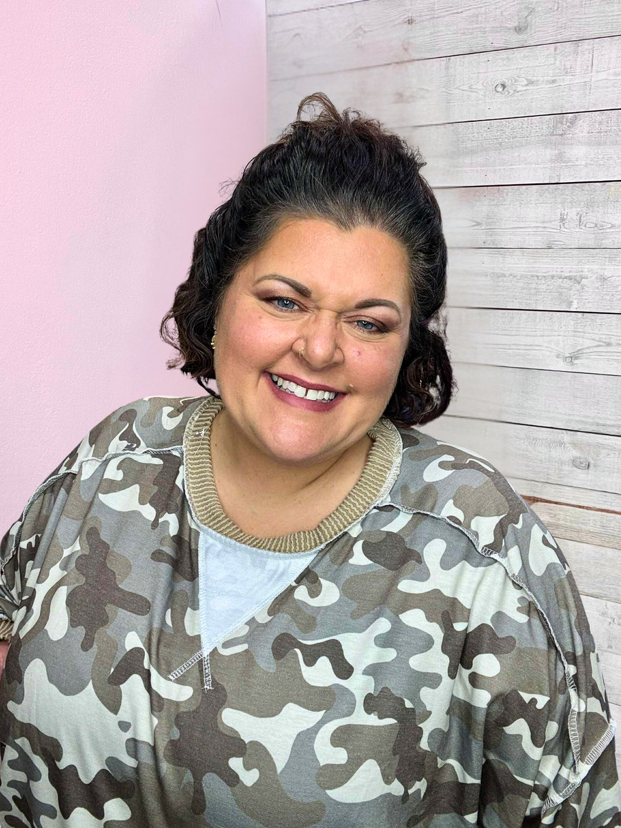 "Say It Sweetly" Camo Top