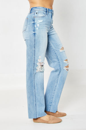 Judy Blue Hi-Waist 90s Destroy Straight- 88671