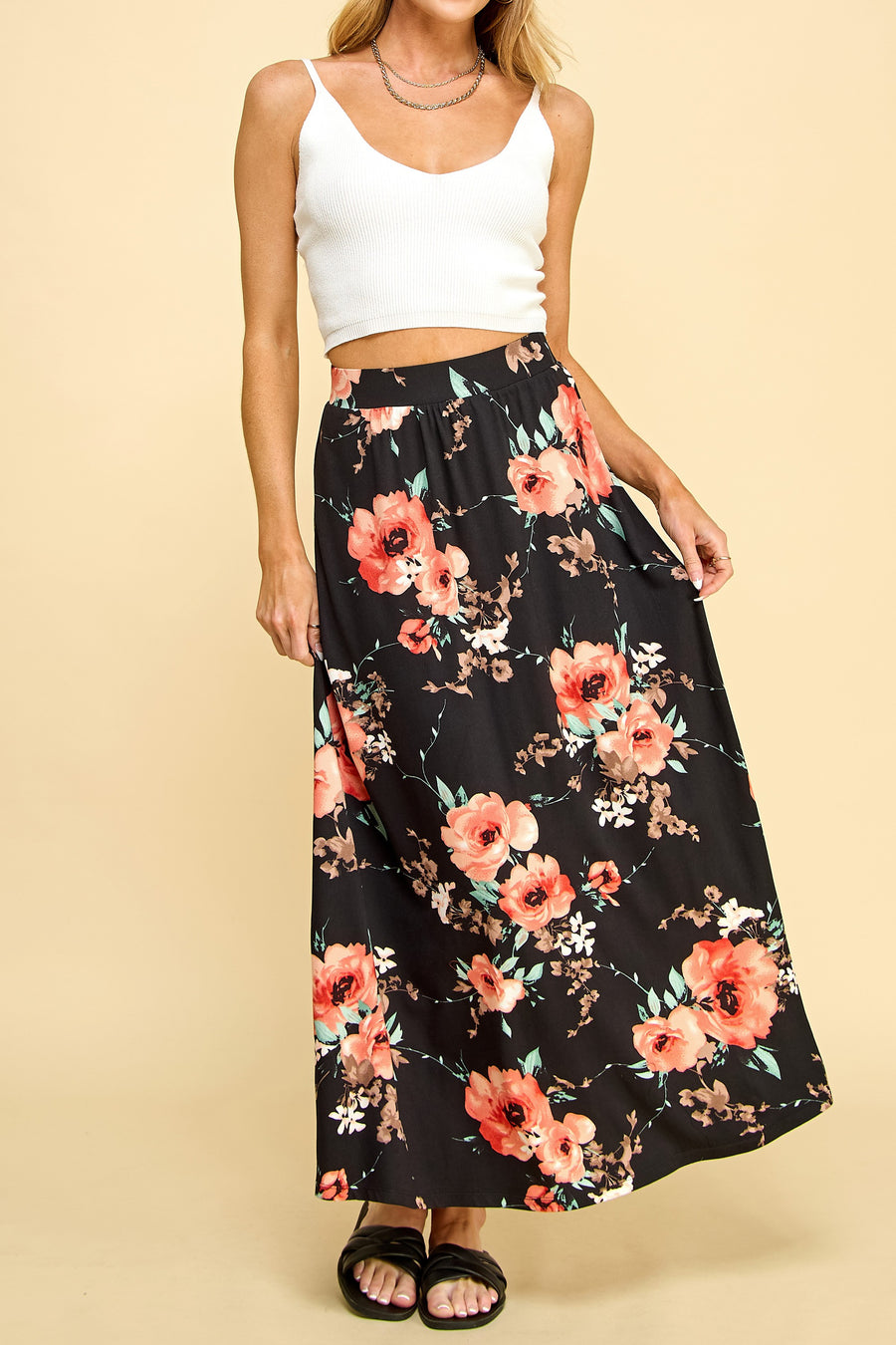 "Dreamy Meadows" Floral Maxi Skirt