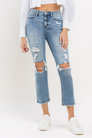 Lovervet Hi-Rise Slim Straight Cropped Jean- LV1121