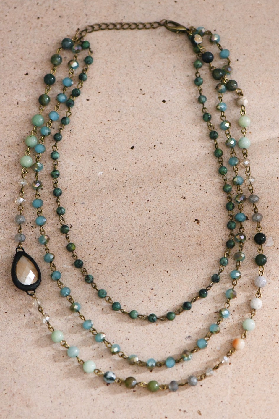 "Karen" Triple Layered Beaded Necklace