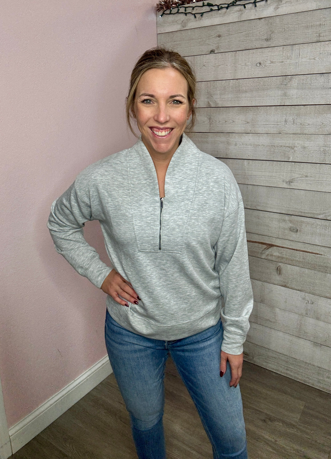 "Crisp and Cozy" Quarter-Zip Top