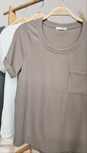 "Best Memory" Ribbed Mocha Top