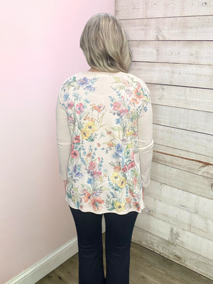 "Desert Flower" Lightweight Floral Cardigan