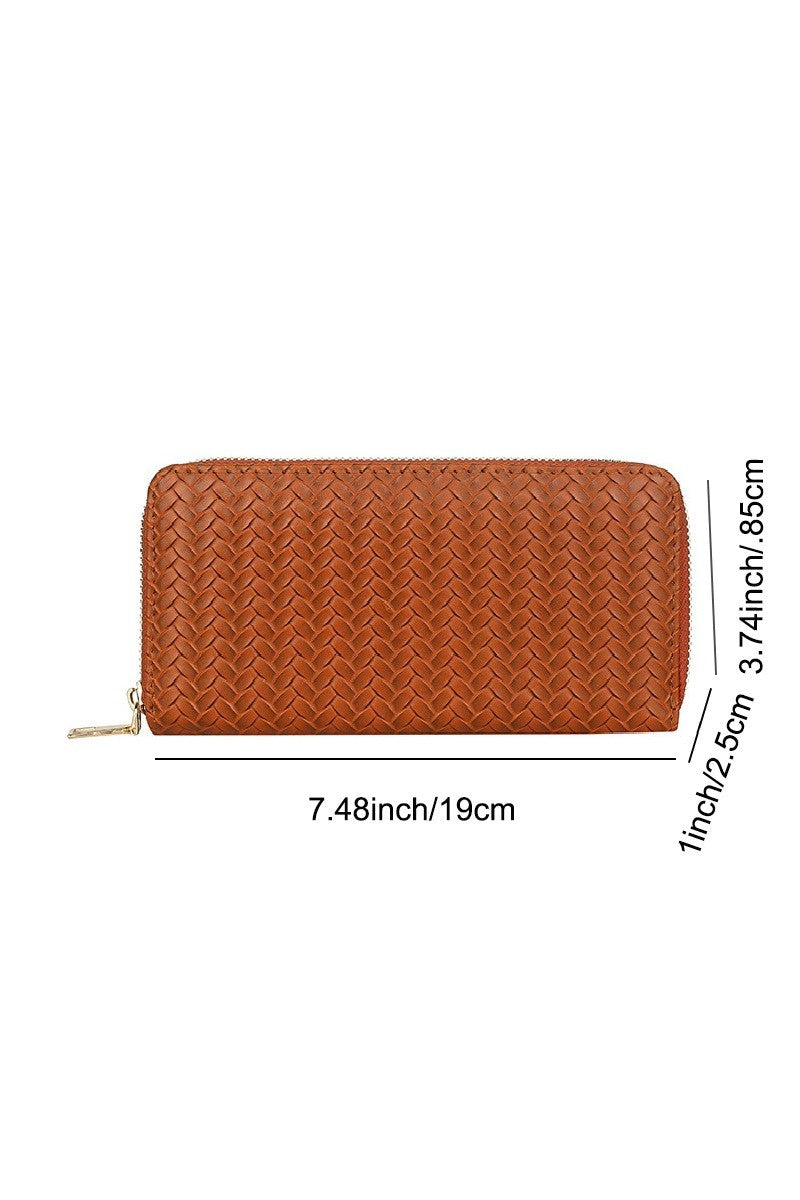 "Mary" Woven Weave Long Wallet