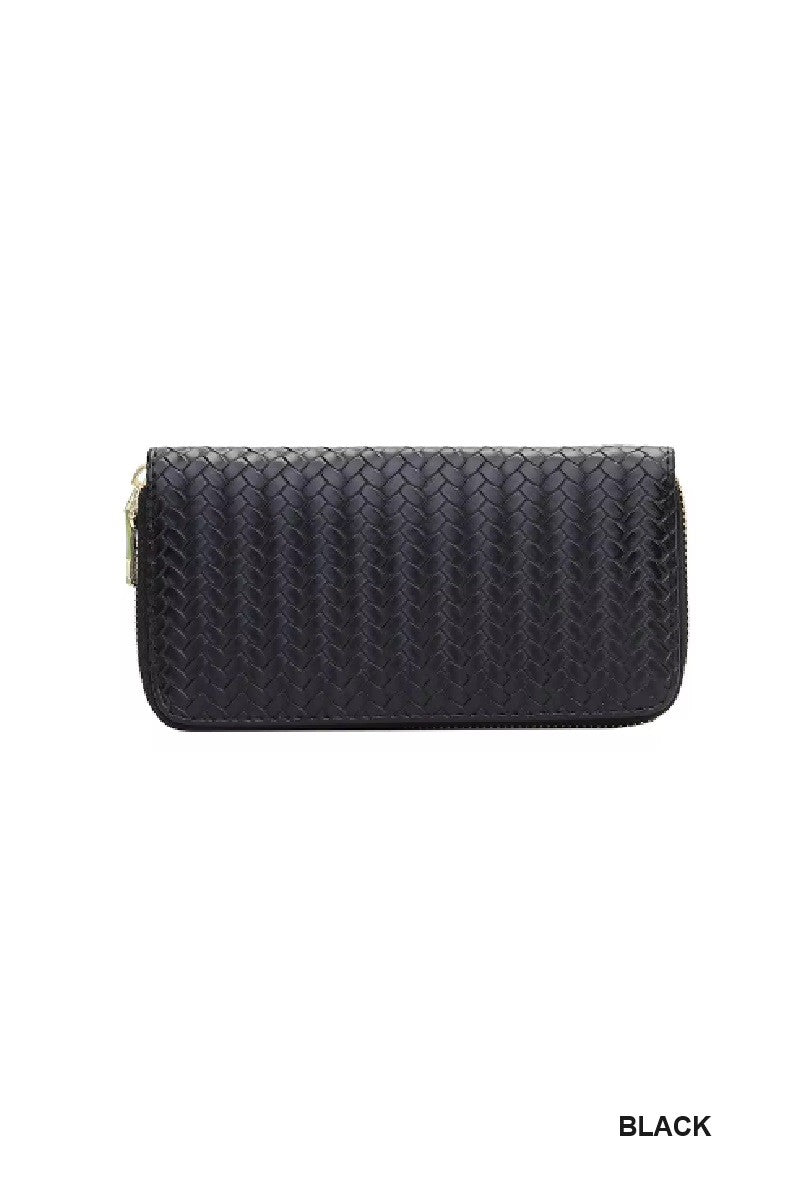 "Mary" Woven Weave Long Wallet