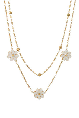 "Sonya" Gold Layered Flower Necklace
