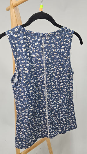 "Give It A Go" Blue Floral Tank Top