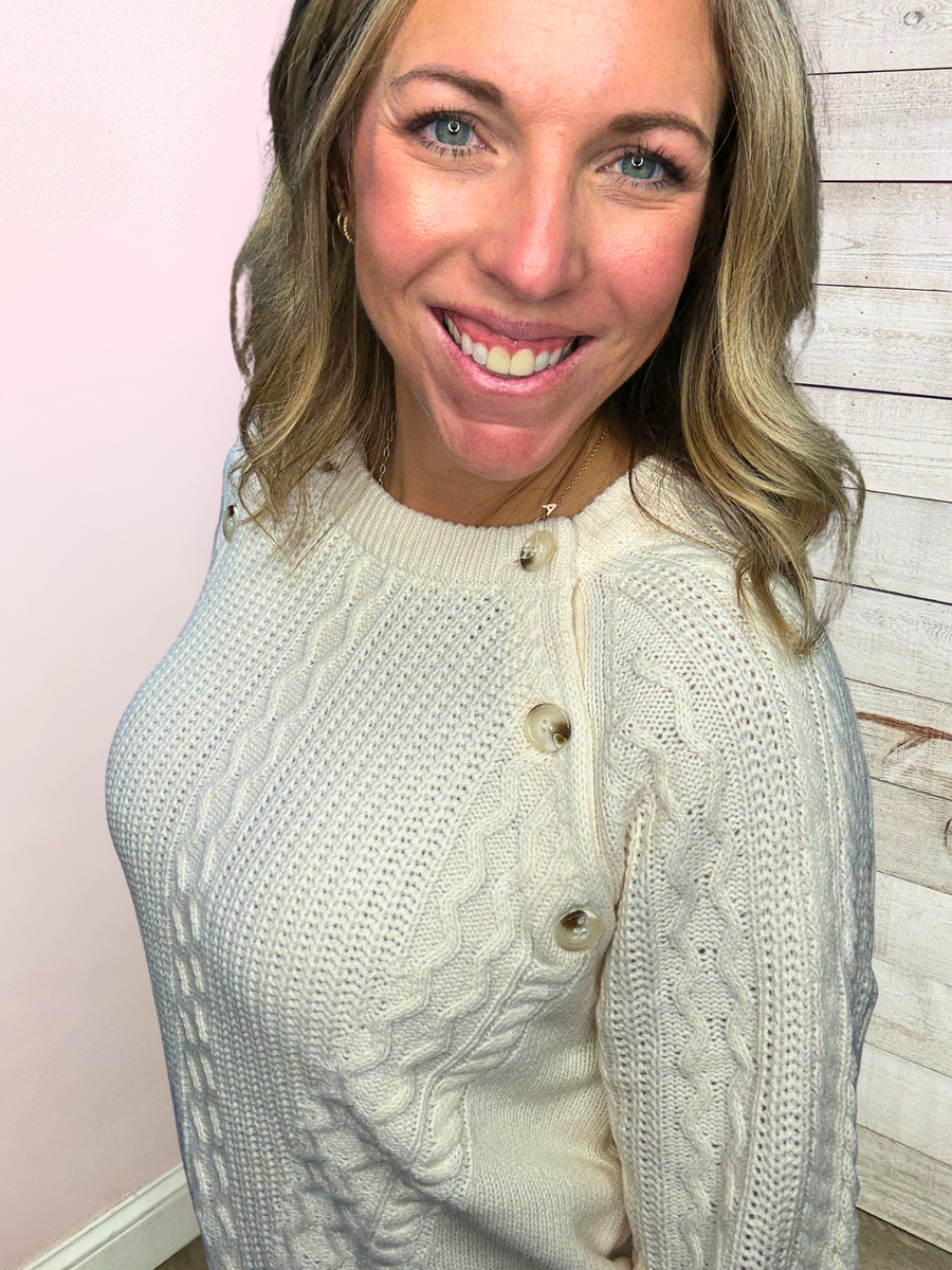 "Cider Season" Knit Sweater w/Buttons