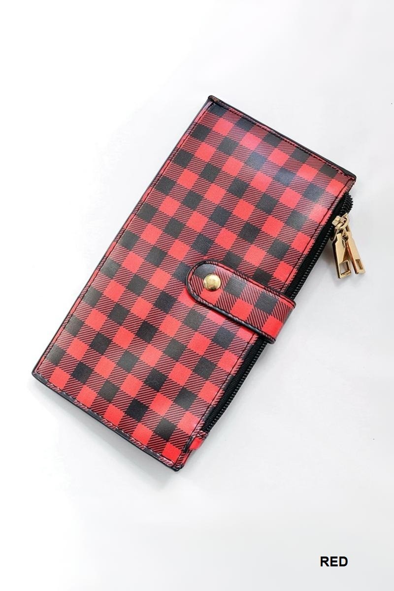 Checkered Slim Card Wallet *Final Sale*