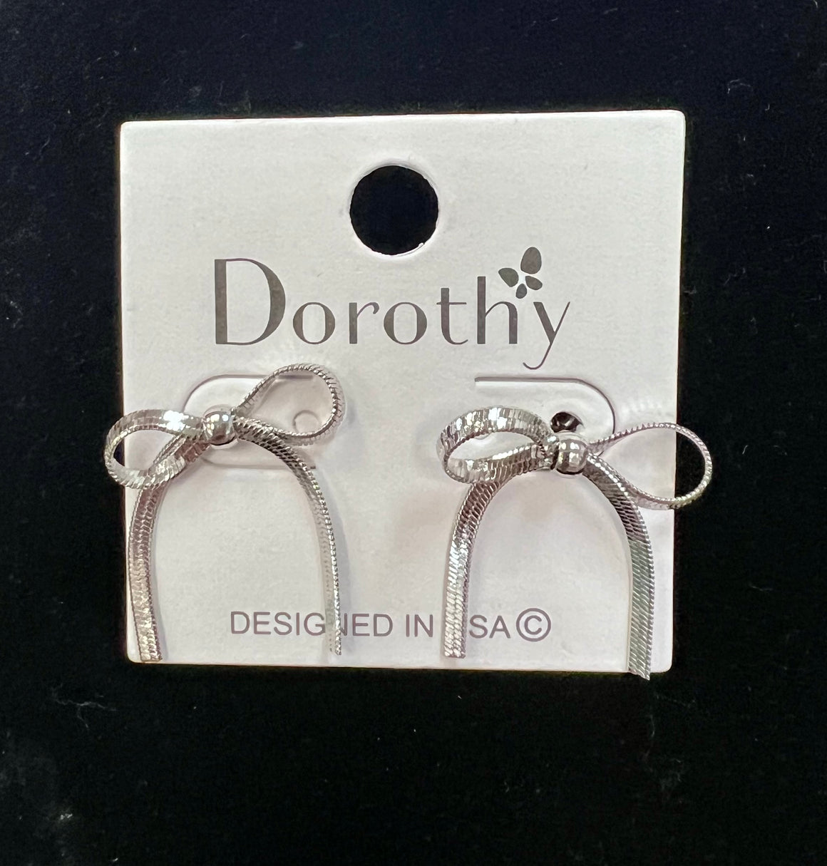 Silver Bow Earrings