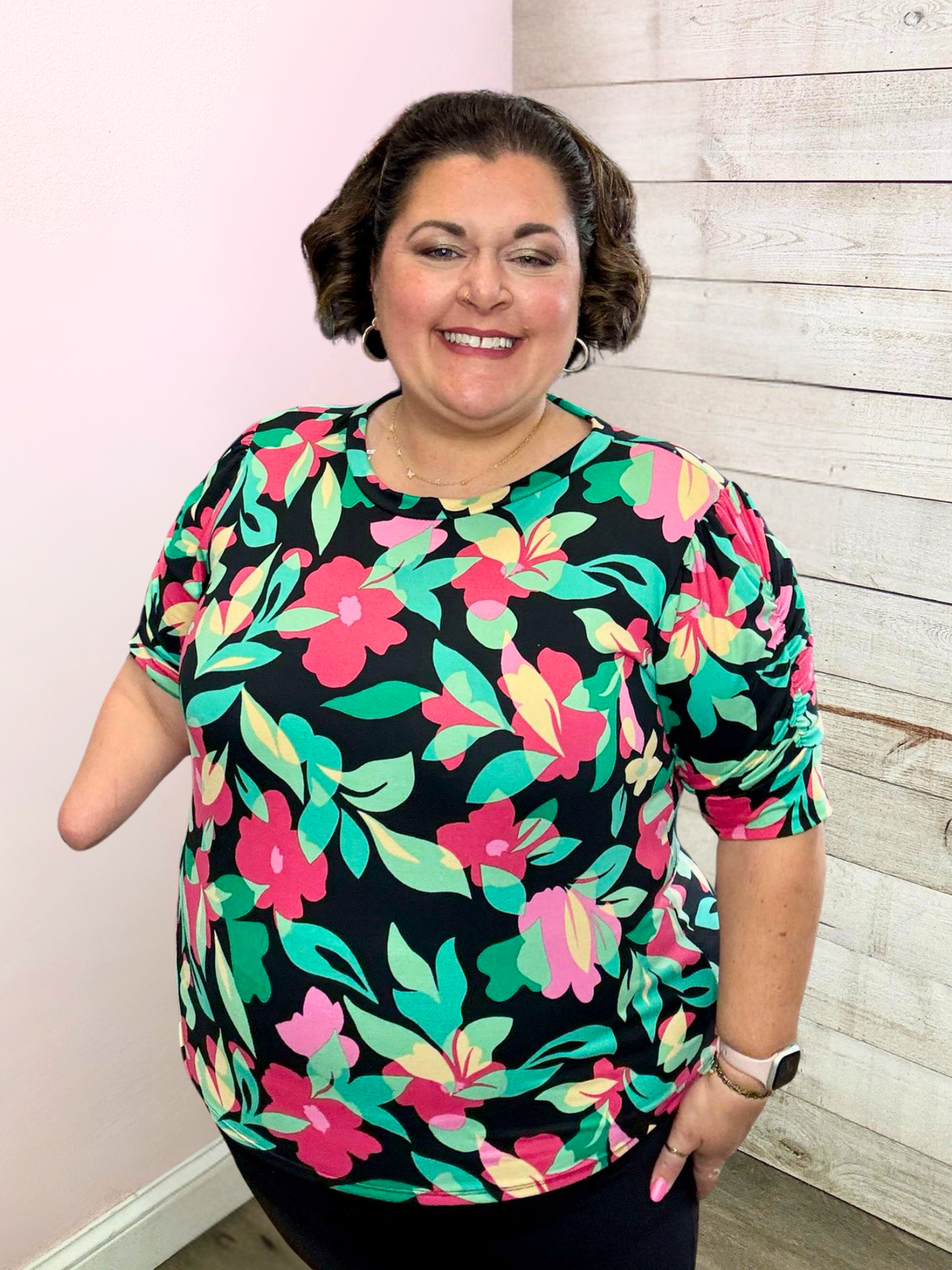 "Picnic Ready" Floral Top- Black