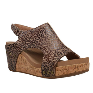 "Carley" Corky Wedge Sandal- Leopard *FINAL SALE*