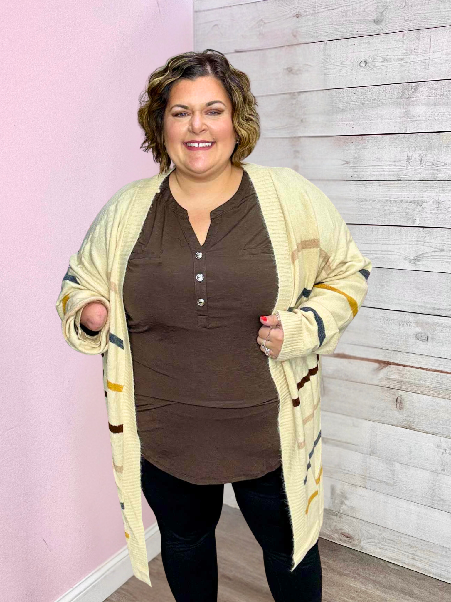 "Looks Like Love" Striped Sweater Cardigan