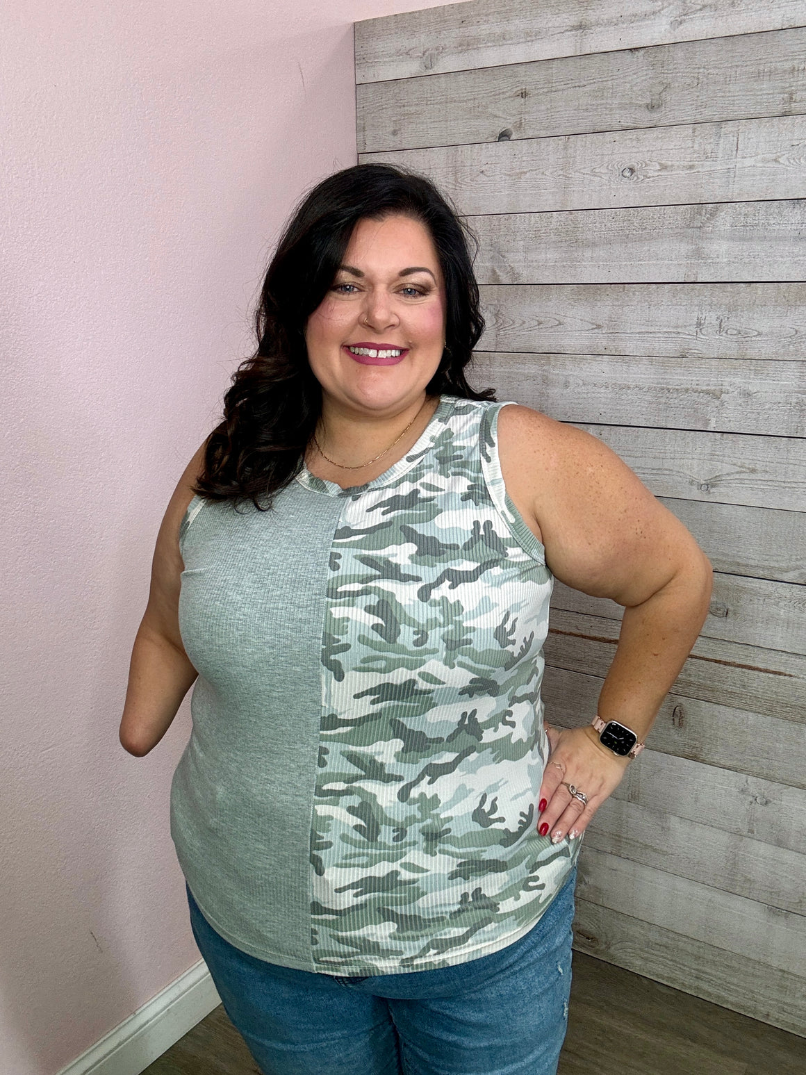 "Everyday Casual" Camo Colorblock Top *FINAL SALE*