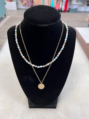 "Azalea" Gold Beaded Necklace