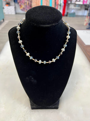 "Meadow" Beaded and Stone Necklace