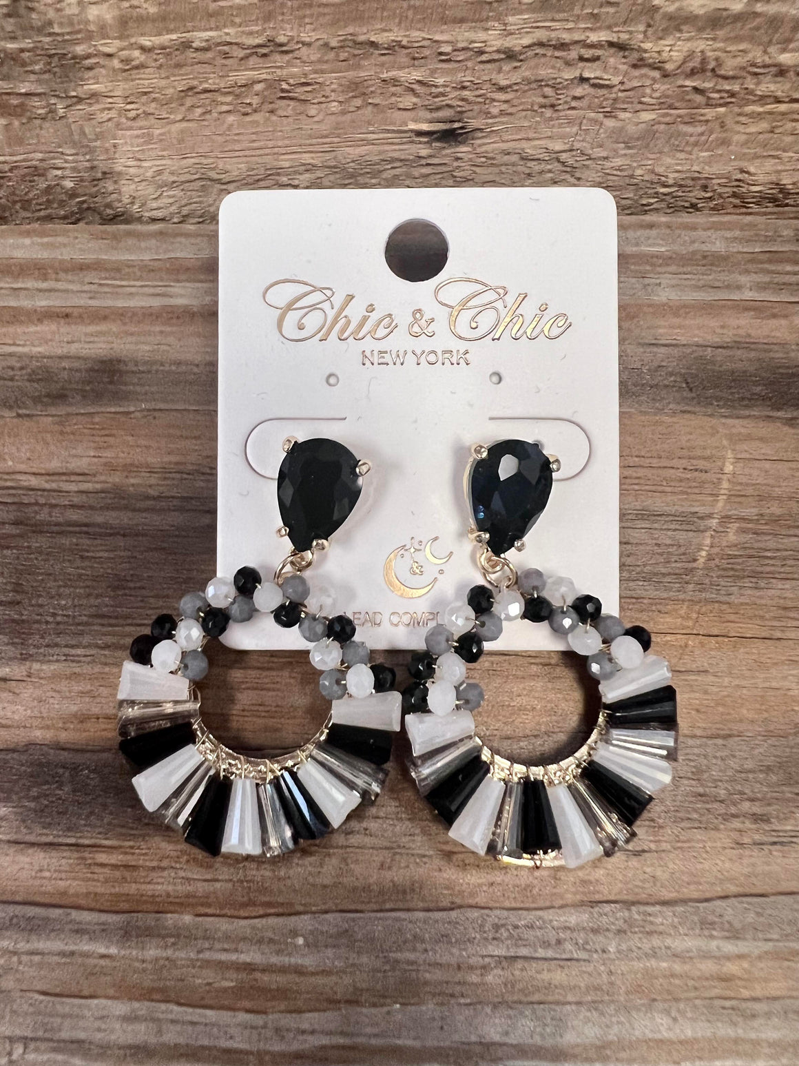 "Alicia" Beaded Circle Drop Earrings