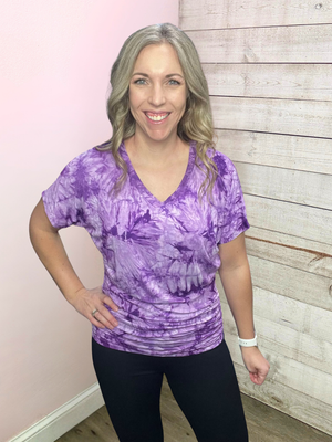 "On Point" Purple Tie-Dye Top