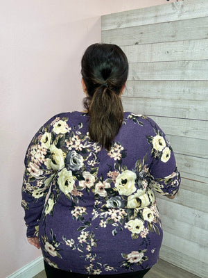 "Let's Stay Longer" Purple Floral Top