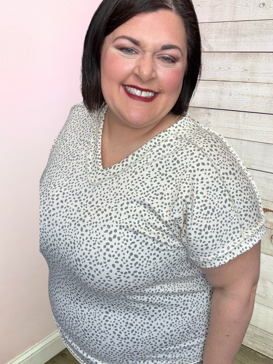"Little Moments" Animal Print Short Sleeve Top