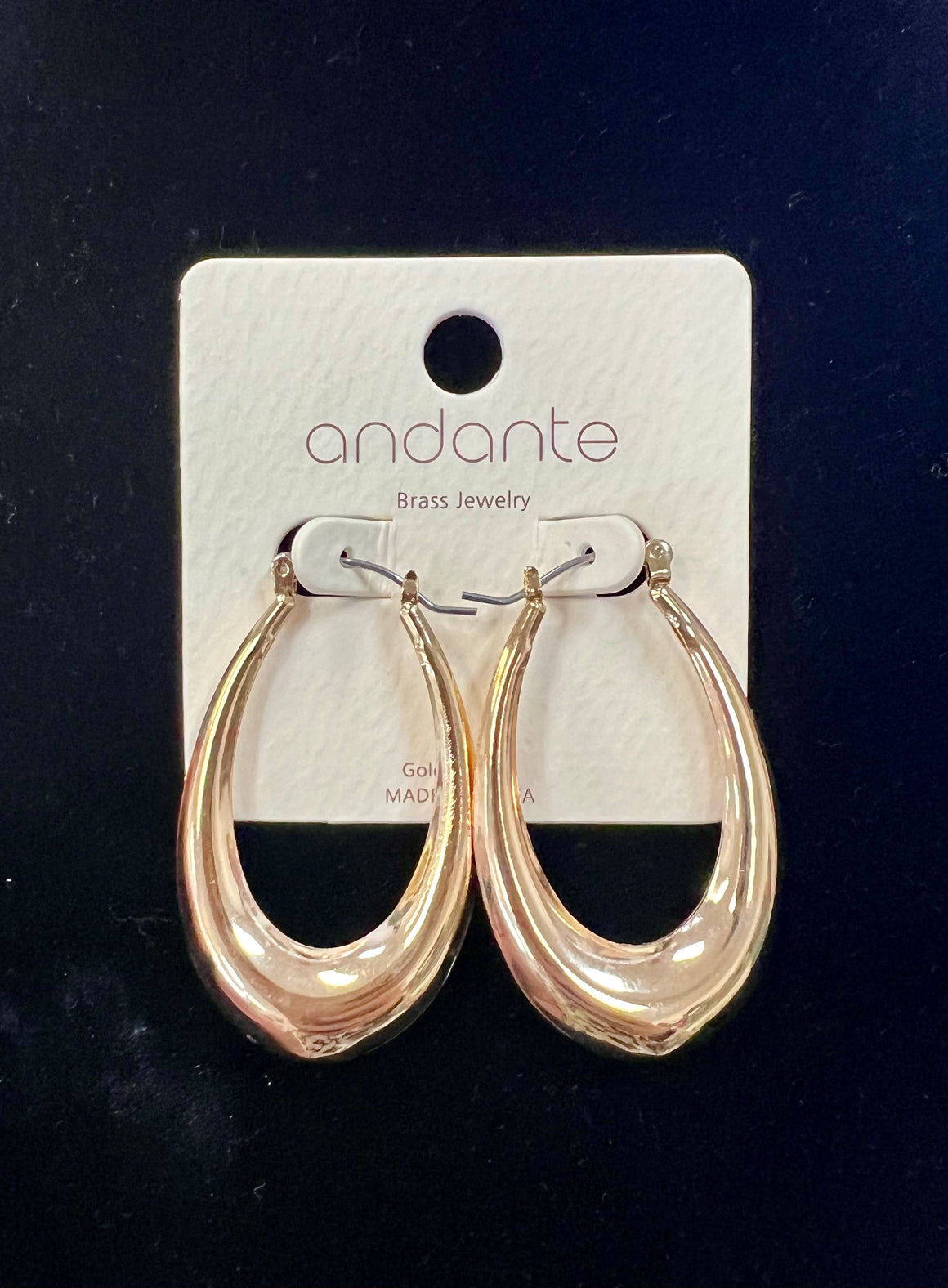 Gold Oval Hoop Earrings