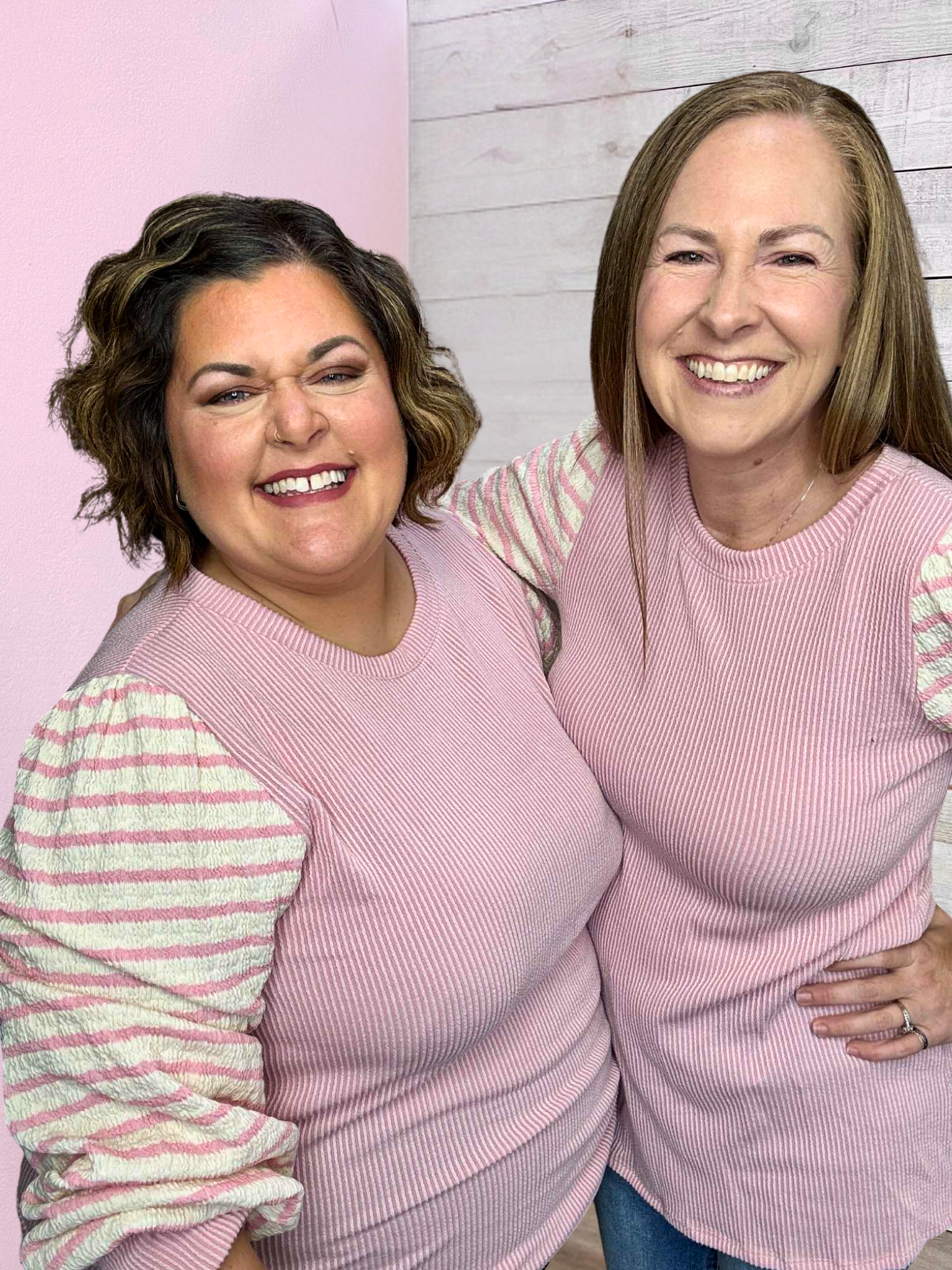 "Blush Breeze" Pink Striped Top