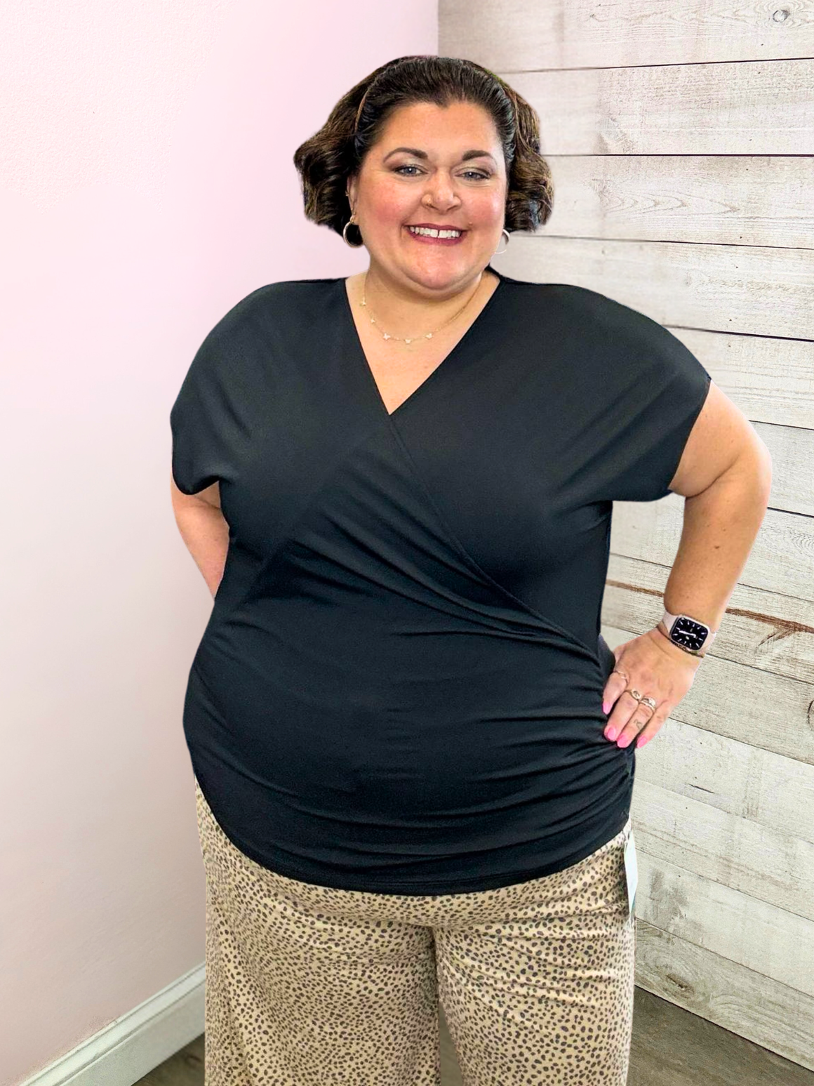 "Pretty Moment" Crossover Top- Black