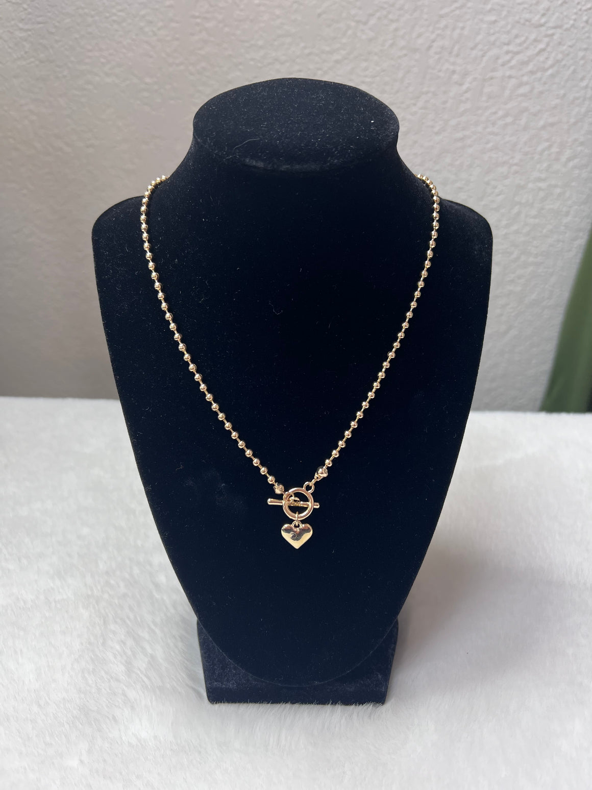 Gold Heart Toggle Necklace