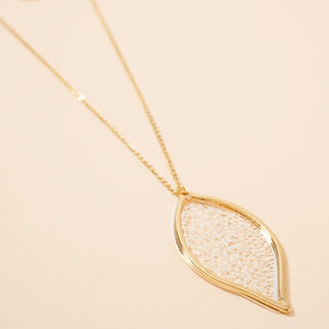 "Celine" Layered Leaf Pendant Necklace