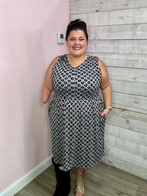 "So Iconic" Grey/Black Floral Dress