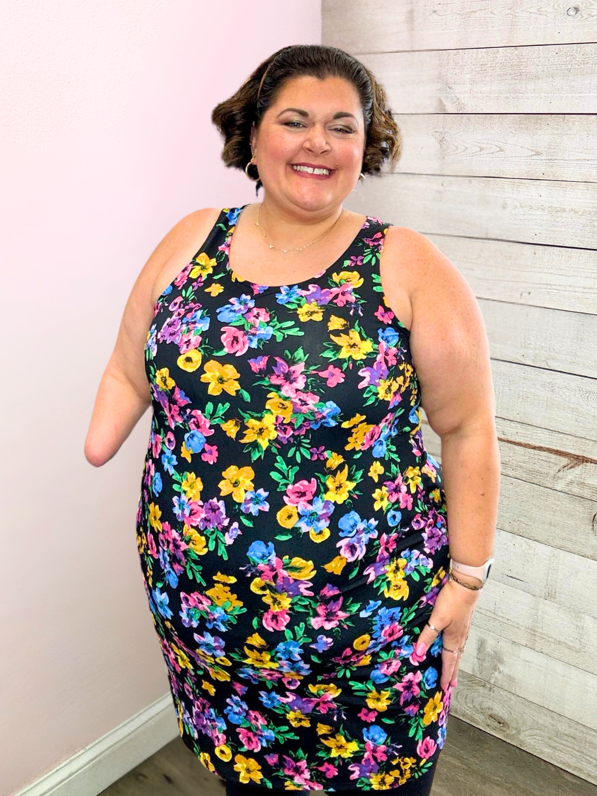 "Take Me Somewhere" Black Floral Dress