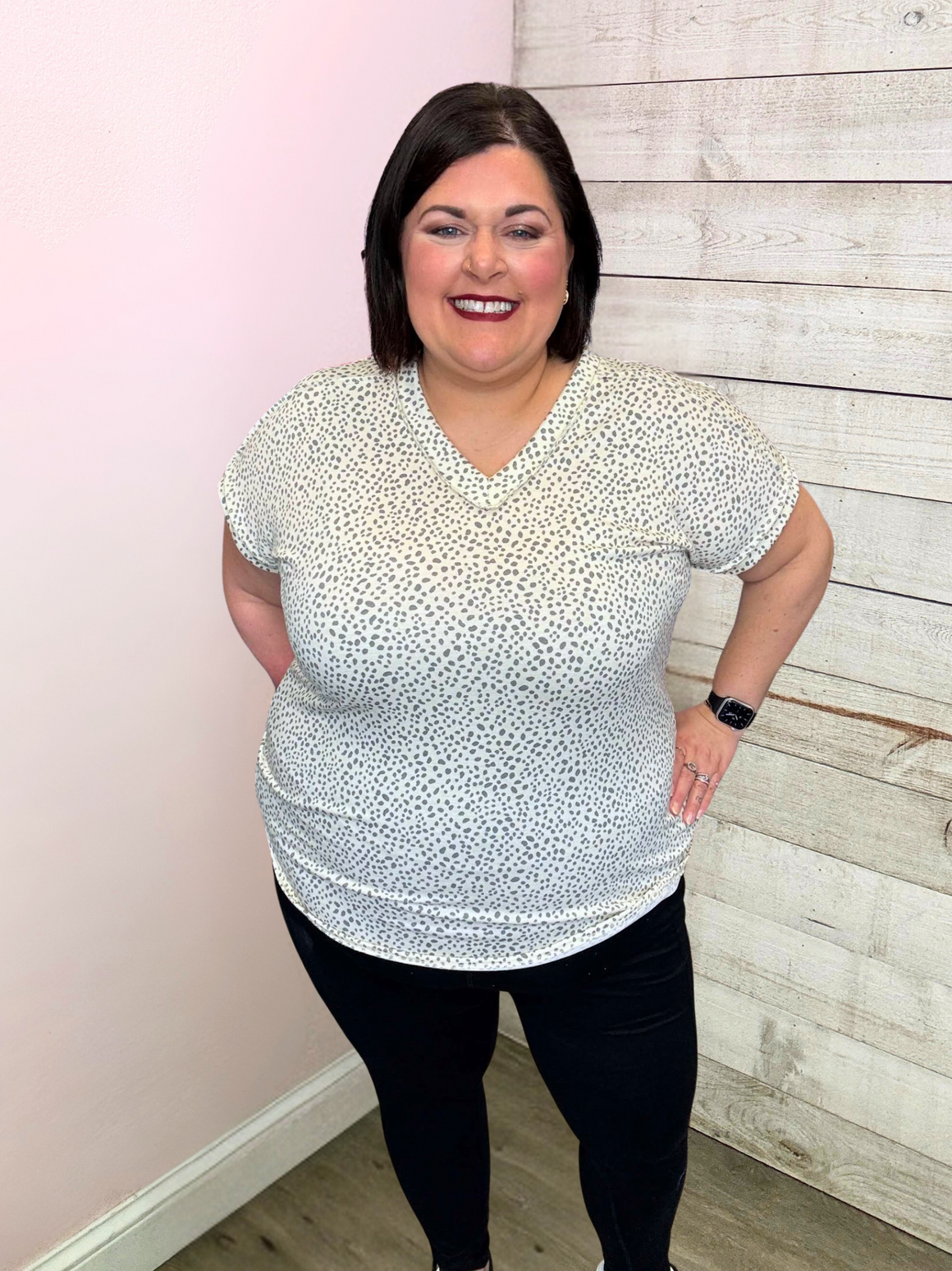 "Little Moments" Animal Print Short Sleeve Top