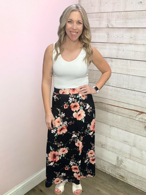"Dreamy Meadows" Floral Maxi Skirt