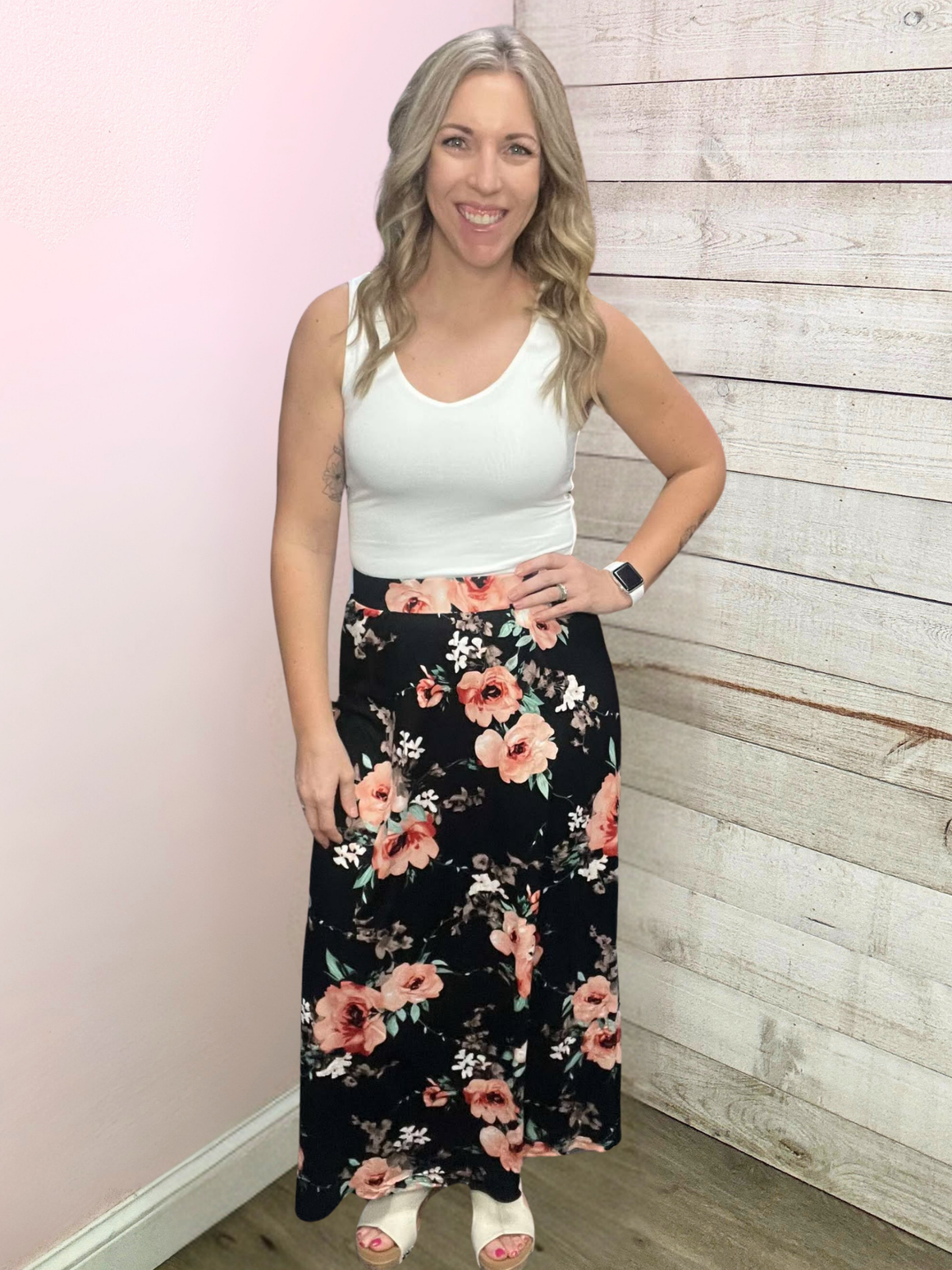 "Dreamy Meadows" Floral Maxi Skirt