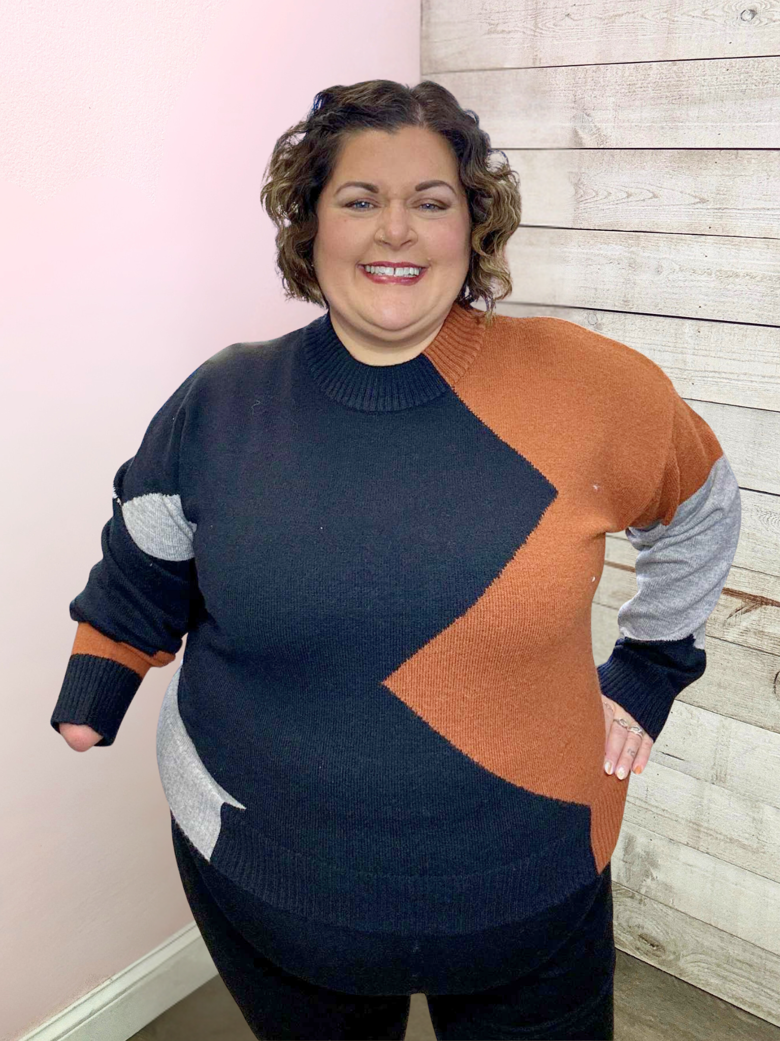 "Trust Issues" Black/Brown Sweater