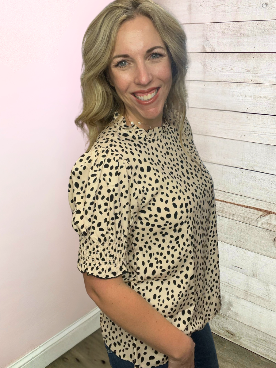 "Fan Favorite" Mock Neck Animal Print Top